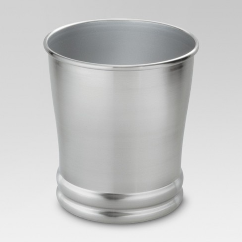 Brushed Metal Wastebasket Silver - Threshold™ : Target