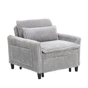 GlasFlength Accent Chairs Modern with Comfortable Seating for Living Room or Lounge Area Gray,67.7”*32.28”*30" - 1 of 4