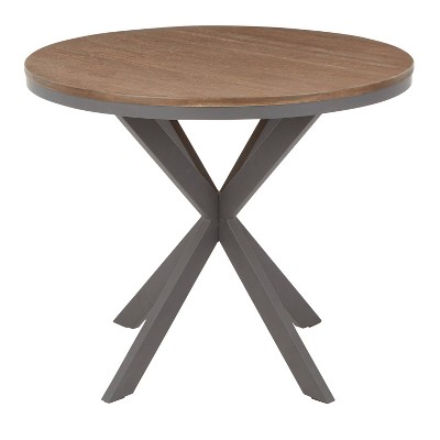 36" Round Reclaimed Wood Industrial Farmhouse Dining Table