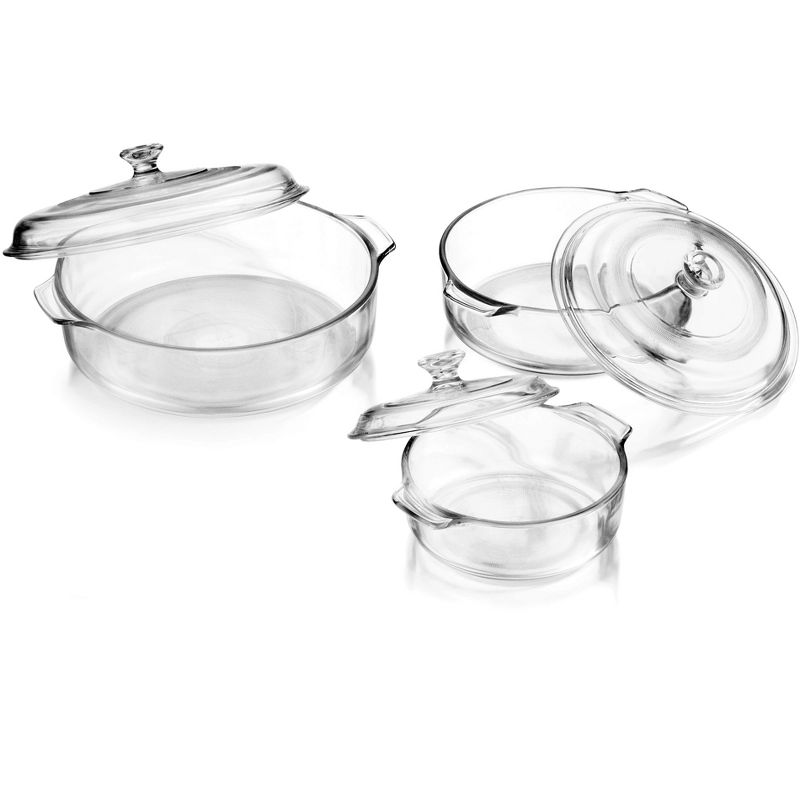 Libbey Baker's Basics 3-Piece Glass Casserole Baking Dish Set with Glass Covers, 5 of 6