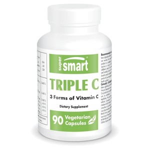 SuperSmart Triple C - 3-in-1 Complex - Vitamin C Supplement - Enhanced with Flavonoids | Non-GMO & Gluten Free - 90 Vegetarian Capsules - 1 of 1