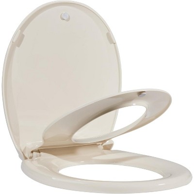 Toddler Potty Training Seat Built-In, Quiet-Close Lid, Safe PP Material, Easy Installation & Release with Hardware