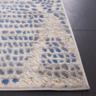 Palma Marlyne Hand-Knotted Blue Geometric 9' x 12' Area Rug