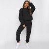 Mocamel Women's Solid Color Simple Tracksuit， Loose Fit Long Sleeve Top and Pants Set - 2 of 4