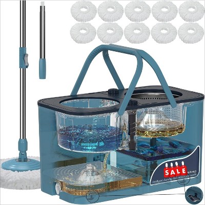 Deep Cleaning Pro: Gen 1 Spin Mop with Chamber Water System - Prevents Cross-Contamination, Heavy-Duty 2-Gal Setup for Large Spaces