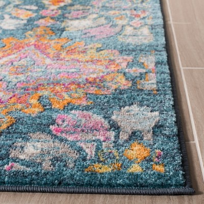 Madison 5' x 7' Blue and Orange Synthetic Flat Woven Rug