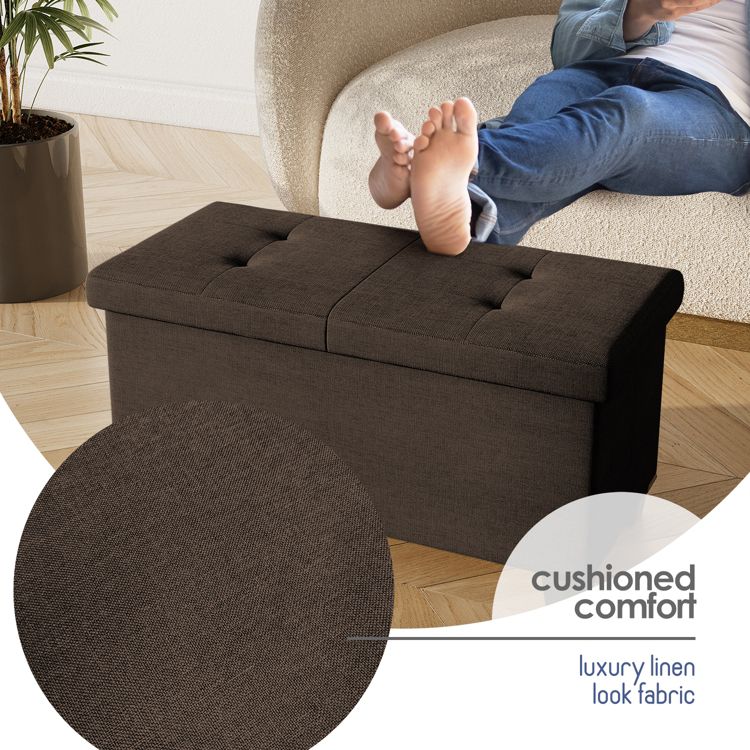 StorageBud Storage Ottoman for Bedroom End of Bed, Fabric Storage Bench, Large Storage Ottoman Bench, Entryway Bench with Storage, 6 of 9