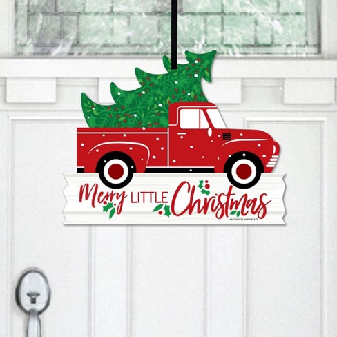 amatør Shipwreck gullig Big Dot Of Happiness Merry Little Christmas Tree - Hanging Porch Red Truck  Christmas Party Outdoor Decorations - Front Door Decor - 1 Piece Sign :  Target