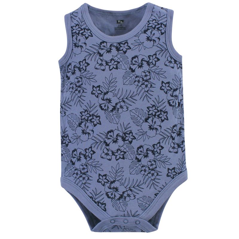 Hudson Baby Infant Boy Cotton Sleeveless Bodysuits 5pk, Pineapple, 4 of 6