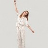 Anna-Kaci Lounge Women's Cartoon Bunny Print Pajama Set with Short Sleeve Button-Up Top and Wide Leg Lounge Pants - 4 of 4