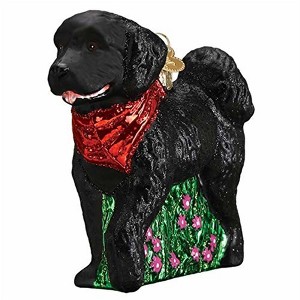 Old World Christmas Blown Glass Ornament for Christmas Tree, Black Doodle Dog - 1 of 4