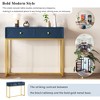 Whisen Modern Stripe Design Console Table with Two Drawers and Metal Legs - 4 of 4