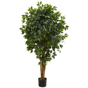 HomeStock  5.5 ft. Artificial Ficus Tree in Pot for Indoor/Outdoor - 1 of 4