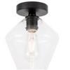 Elegant Lighting Gene 1 light Black and Clear glass Flush mount - 4 of 4