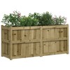 vidaXL Garden Planter Flower Box - Impregnated Pine Wood, Rectangular, for Patio, Outdoor, Balcony, Dimensions: 59.1"x19.7"x27.6", Brown - 4 of 4
