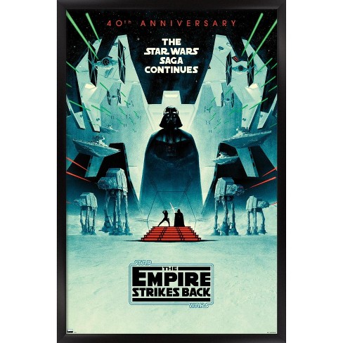 Trends International Star Wars The Empire Strikes Back 40Th Anniversary Framed Wall Poster Prints Black Framed Version 14.725