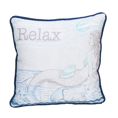 Beachcombers RELAX Mermaid Throw Pillow