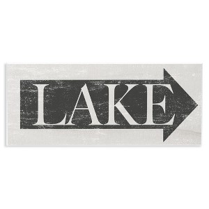 Stupell Industries Distressed Lake Arrow Sign, 17" x 7" - 1 of 4