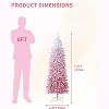 Prelit Artificial Christmas Tree with RGB & Warm White Lights, Snow Flocked Pencil Tree, Metal Base, Holiday Decoration, Pink Gradient - 2 of 4