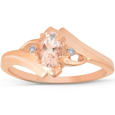 Pompeii3 1/2ct Morganite & Diamond Ring 14K Rose Gold