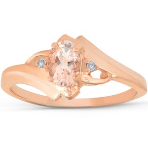 Pompeii3 1/2ct Morganite & Diamond Ring 14K Rose Gold - 1 of 4