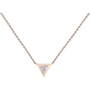 Clotth Triangular Opal Stainless Steel Pendant Necklace - Minimalist Adjustable Silver-Tone Chain for Women, Daily Office and Travel Wear - 1 of 4