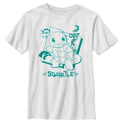 Boy's Pokemon Squirtle Graffiti Outline T-shirt - White - Large : Target