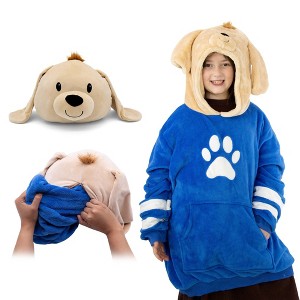 Plushible Dougie the Dog Kids Snugible Blanket Hoodie & Pillow - 1 of 4