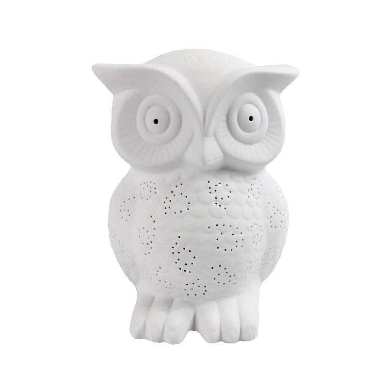 Porcelain Wise Owl Shaped Animal Light Table Lamp - Simple Designs, 1 of 6