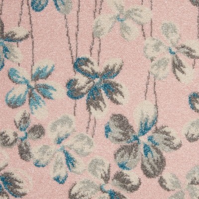 Reversible Pink Floral Viscose Blend 6' x 9' Area Rug