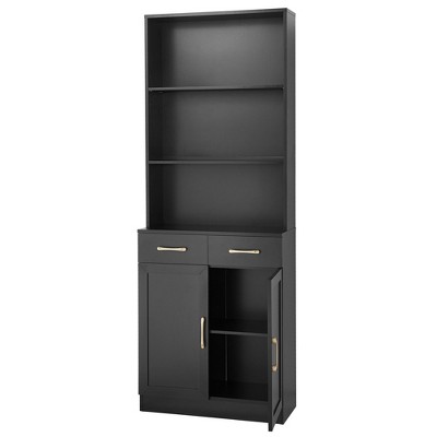 NicBex 70 Inch Tall Bathroom Storage Cabinet,Large Storage Cabinet with 2 Drawers and Open Shelves