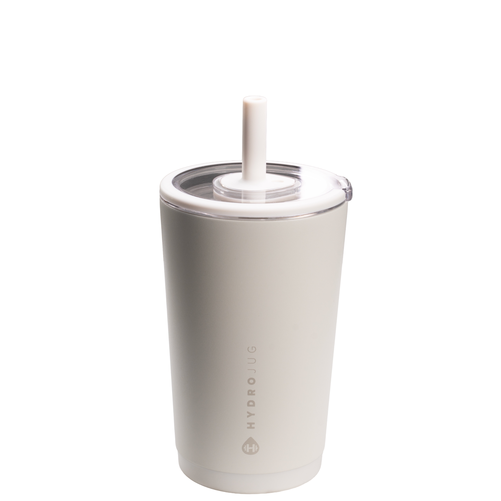 HydroJug Everyday Tumbler – Ceramic-Lined Insulated Tumbler with Straw and Soft-Touch Lid, Cup Holder Friendly – 14 oz, Linen