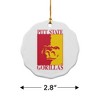 Pittsburgh State University Primary Logo Porcelain Scalloped Holiday Christmas Tree Ornament  2.8" (7.1 cm) - 3 of 4