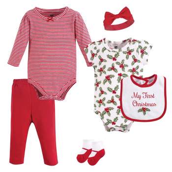 Hudson Baby Infant Girl Cotton Layette Set, Holly