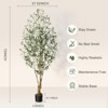 Faux Olive Tree Artificial Indoor, 5ft Tall Fake Olive Tree with Moss - 2 of 4