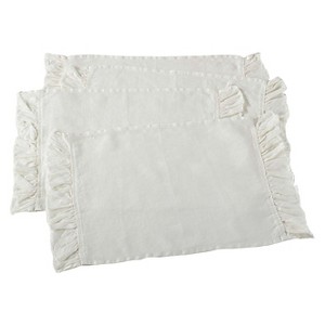 Ruffled Design Placemats Ivory (Set of 4)