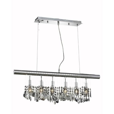 Elegant Lighting Chorus Line 6 light Chrome Chandelier Clear Royal Cut Crystal