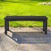 VEVOR Outdoor Bench, 44.5 inch, 600 lbs Weight Capacity, Weatherproof Plastic Frame with Adjustable Level Footpads and Thick Leg, Black - 2 of 4