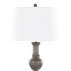 LumiSource Griffin 61" Contemporary Polyresin Floor Lamp in Acid Griffin Wood Finish/White Linen Shade from Grandview Gallery - 3 of 4