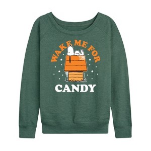 Women's - Peanuts - Wake Me For Candy Lightweight French Terry Slouchy - 1 of 4