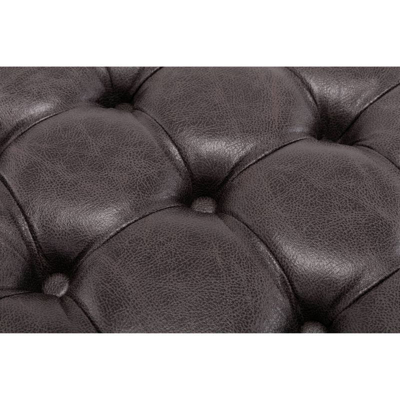 18" Square Button Tufted Metal Ottoman - WOVENBYRD, 5 of 8