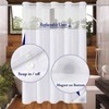 Extra Long Shower Curtain 72x86, Waffle Weave with Snap - in Liner, No Hooks Needed, Hotel Style Mesh Top Window, White - 3 of 4