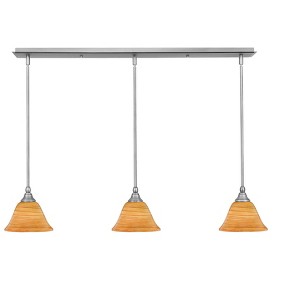 Toltec Lighting Any 3 - Light Chandelier in  Brushed Nickel with 7" Firré Saturn Shade - 1 of 1