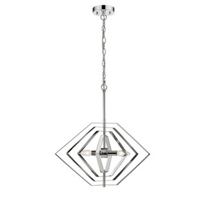 Chloe Lighting Luna Contemporary 2 Light Chrome Ceiling Pendant 20" Wide - 1 of 4