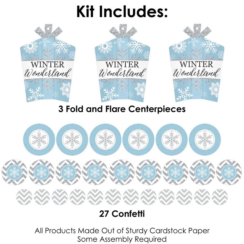 Big Dot of Happiness Winter Wonderland - Snowflake Holiday Party and Winter Wedding Decor and Confetti - Terrific Table Centerpiece Kit - Set of 30, 3 of 9