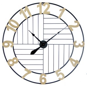 VIP Metal 31 in. Black Geometric Wall Clock - 1 of 4