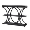 3-Tier Industrial Entryway Table with Semicircular Metal Frame, Open Shelf Console Sofa Table for Living Room, Hallway, Foyer Storage Accent Table - 3 of 4