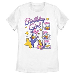 Women's Mickey & Friends Daisy Duck Birthday Star Girl T-Shirt - 1 of 4