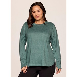 RBX Active Women's Buttery Soft Stretch Jersey Crewneck Long Sleeve Tunic Top with Thumbholes - 1 of 4