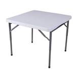 Plastic Development 844FIH Steel Frame Foldable 34-inch Vinyl Card Table for Outdoor & Indoor Dining or Entertainment, White